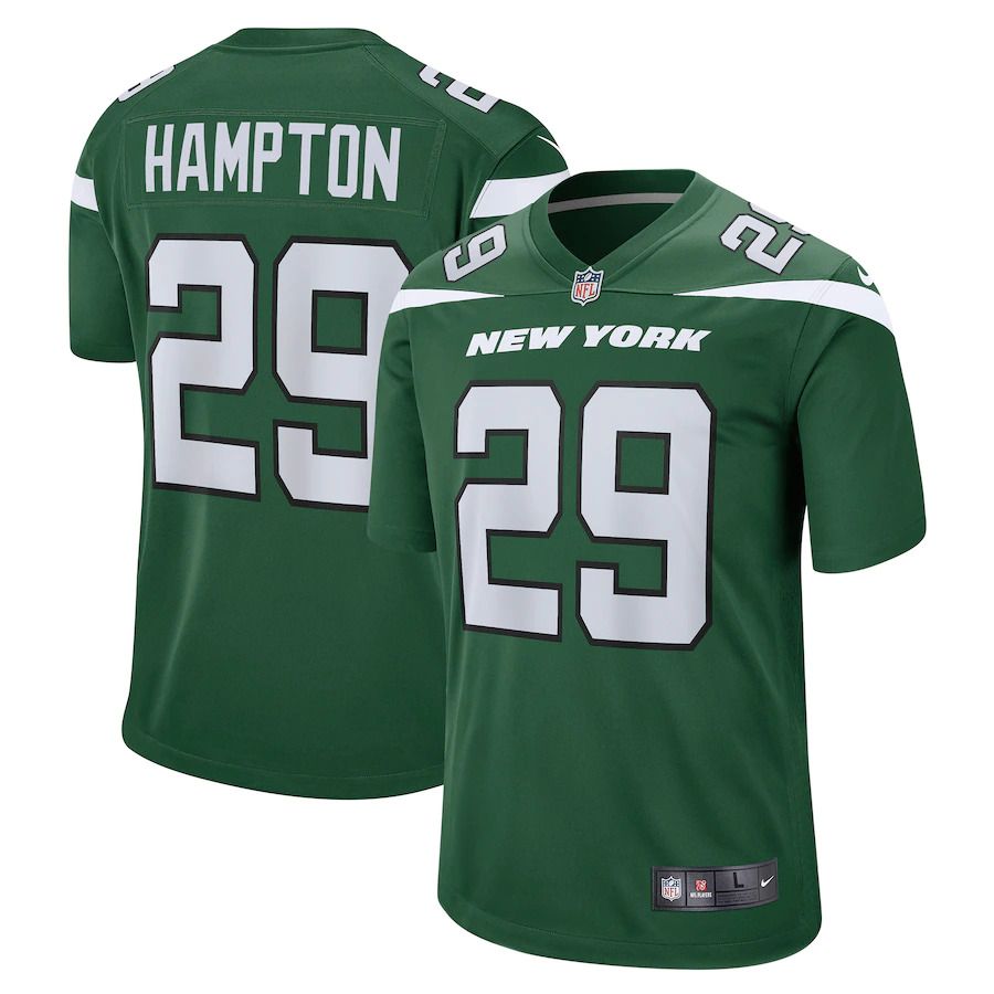 Men New York Jets 29 Saquan Hampton Nike Gotham Green Game NFL Jersey